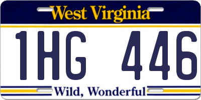 WV license plate 1HG446