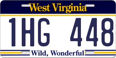WV license plate 1HG448