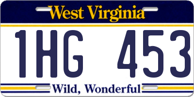 WV license plate 1HG453