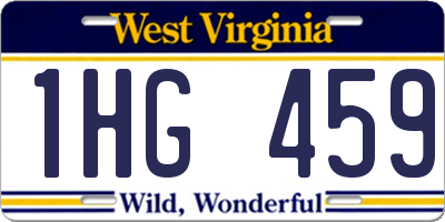 WV license plate 1HG459
