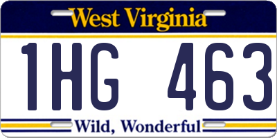 WV license plate 1HG463