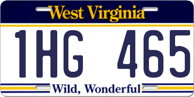 WV license plate 1HG465