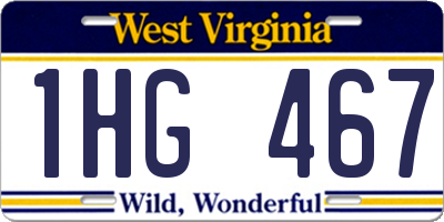 WV license plate 1HG467