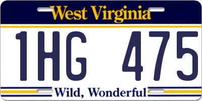 WV license plate 1HG475