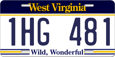 WV license plate 1HG481