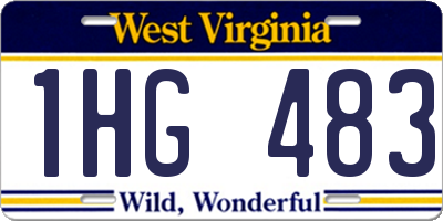 WV license plate 1HG483