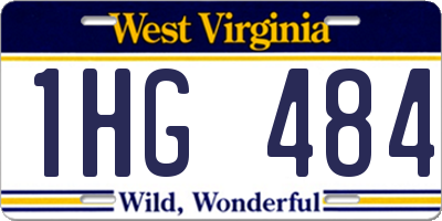 WV license plate 1HG484