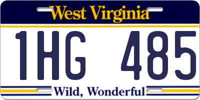 WV license plate 1HG485