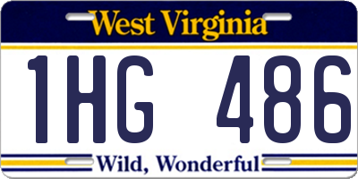 WV license plate 1HG486