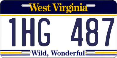 WV license plate 1HG487