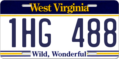 WV license plate 1HG488