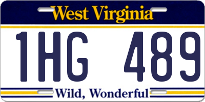 WV license plate 1HG489