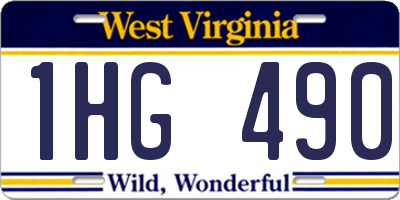 WV license plate 1HG490