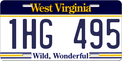 WV license plate 1HG495