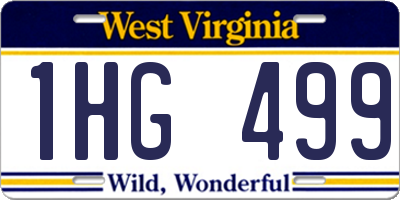 WV license plate 1HG499
