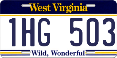 WV license plate 1HG503