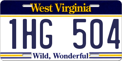 WV license plate 1HG504