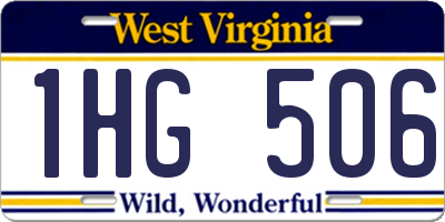 WV license plate 1HG506