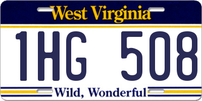 WV license plate 1HG508