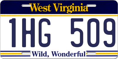 WV license plate 1HG509