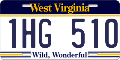 WV license plate 1HG510