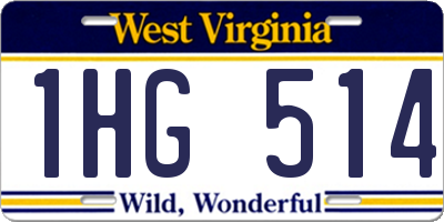 WV license plate 1HG514