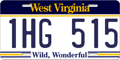 WV license plate 1HG515