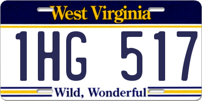 WV license plate 1HG517