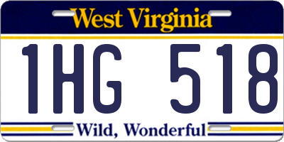 WV license plate 1HG518