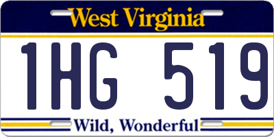 WV license plate 1HG519