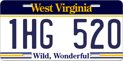 WV license plate 1HG520