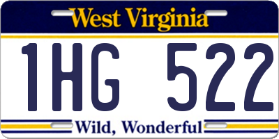 WV license plate 1HG522
