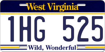 WV license plate 1HG525