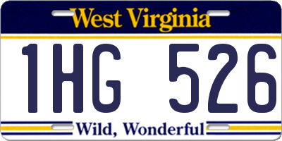 WV license plate 1HG526
