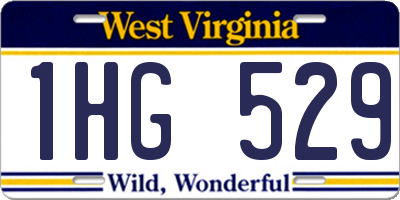 WV license plate 1HG529