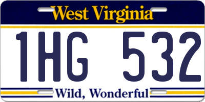 WV license plate 1HG532