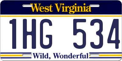 WV license plate 1HG534