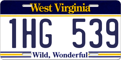 WV license plate 1HG539