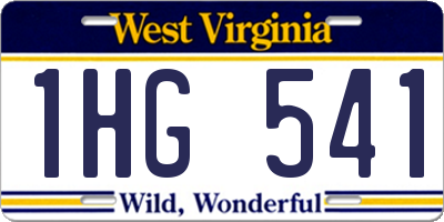 WV license plate 1HG541