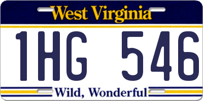 WV license plate 1HG546