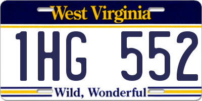 WV license plate 1HG552