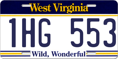 WV license plate 1HG553