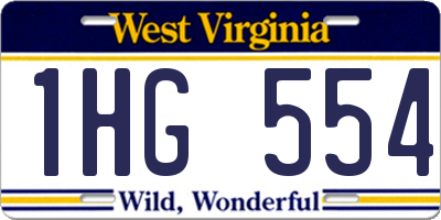 WV license plate 1HG554
