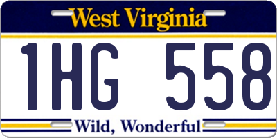 WV license plate 1HG558
