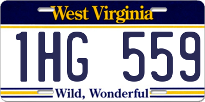 WV license plate 1HG559