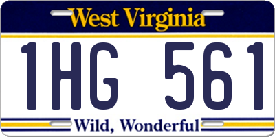 WV license plate 1HG561