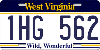 WV license plate 1HG562