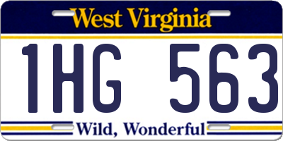 WV license plate 1HG563