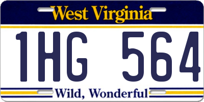 WV license plate 1HG564
