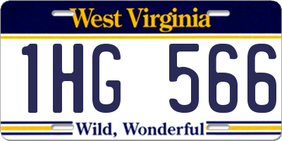WV license plate 1HG566